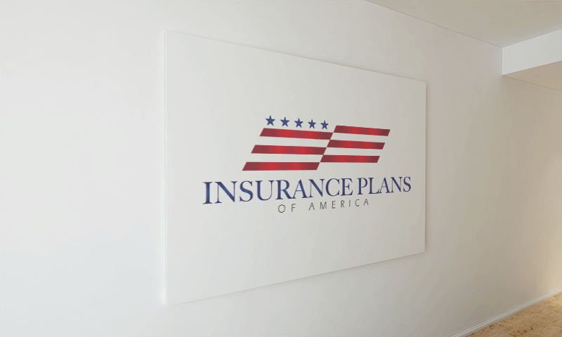 Insurance Plans of America logo on office wall - Independent Insurance Agency Consultation Advice
